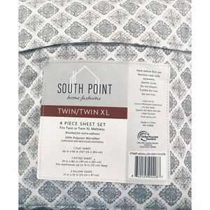 South Point Home Fashions Microfiber Sheet Set Medallion Grey Size Twin/ Twin XL